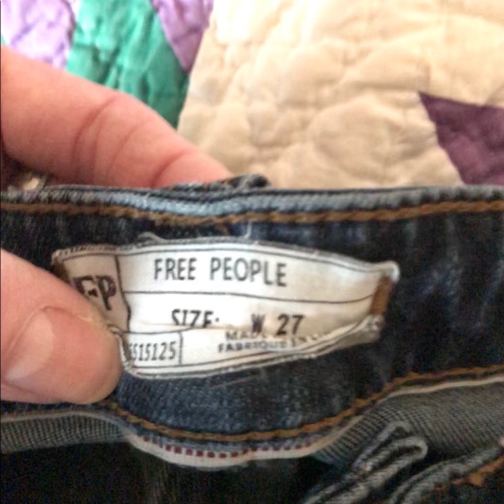 Free People cropped relaxed embroidered jeans - Picture 8 of 9